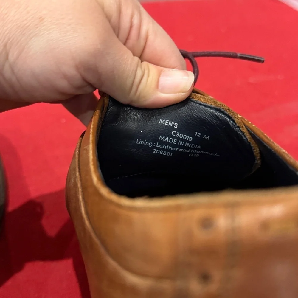 Cole Haan Brown Leather Oxfords with Burgundy Laces